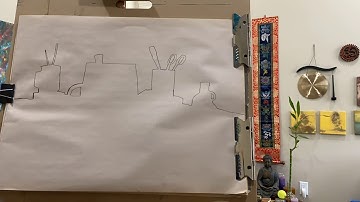 Overall contour drawing and negative space study .... drawing One exercise...