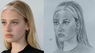 How to draw 3/4 side face for beginners. Loomis method portrait practice.