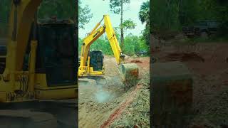 Ingenious skilled excavator operator dredging huge drainage ditch easily #excavator #shorts #shorts