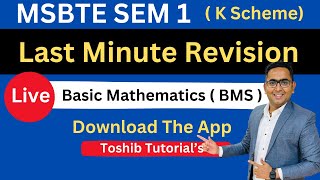 Basic Mathematics Diploma Sem 1 | K Scheme | Toshib Tutorial M1