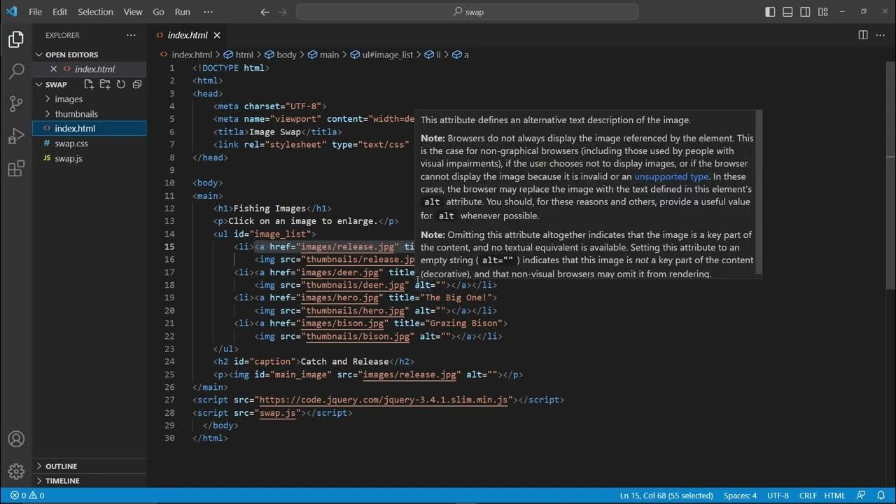JS jQuery Ch8 Image Swap YouTube