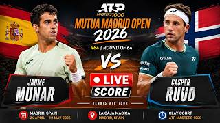 Jaume Munar vs Casper Ruud 🎾LIVE SCORE TENNIS ATP MADRID SPAIN OPEN 2026 | R64