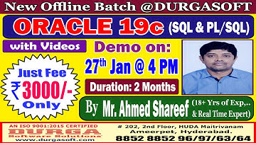 ORACLE 19c Offline Training @ DURGASOFT