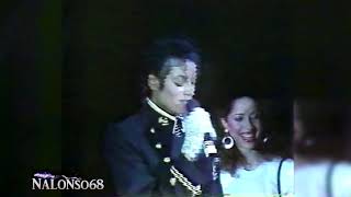 Michael Jackson accepts an award from CBS and The Guinness Book Of World Records 1984