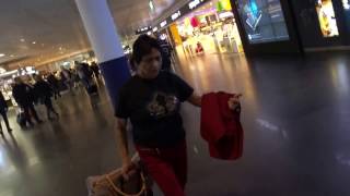 Aruna & Hari Sharma after automatic  EU Passport Control towards K-gates, Munich Airport, Apr 01, 20