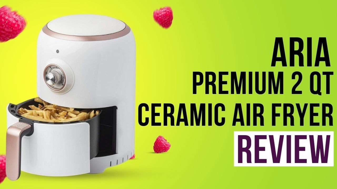 ARIA 2 qt. White Teflon-Free Ceramic Retro Air Fryer with Extended