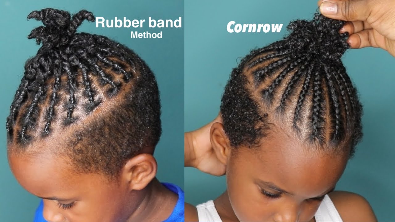 TRY THIS RUBBER band METHOD IF YOU CANT CORNROWS PROTECTIVE STYLE YouTube