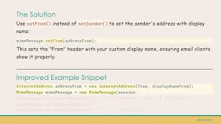 How to Set a Custom Display Name with InternetAddress in JavaMail API