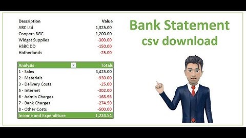 Bank Statement download [CSV analysis in Excel] in 2021