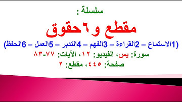 مقطع و6 حقوق (سورة يس الفيديو ١٢ الآيات: ٧٧-٨٣) (في المصحف صفحة ٤٤٥ مقطع ٢) محمد ماضي