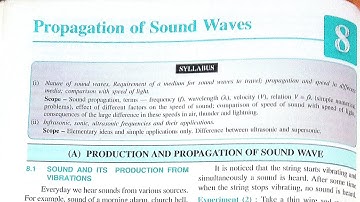 Propagation of Sound Waves Chapter 8 Class 9 icse board Concise Physics Selina Publishers Physics
