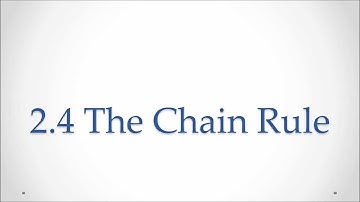 2.4 The Chain Rule