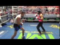 Unbeaten rocco santomauro sparring world champ ava knight in mayweather boxing club