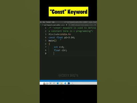 Use of "Const" keyword in C language|#short #clanguage - YouTube