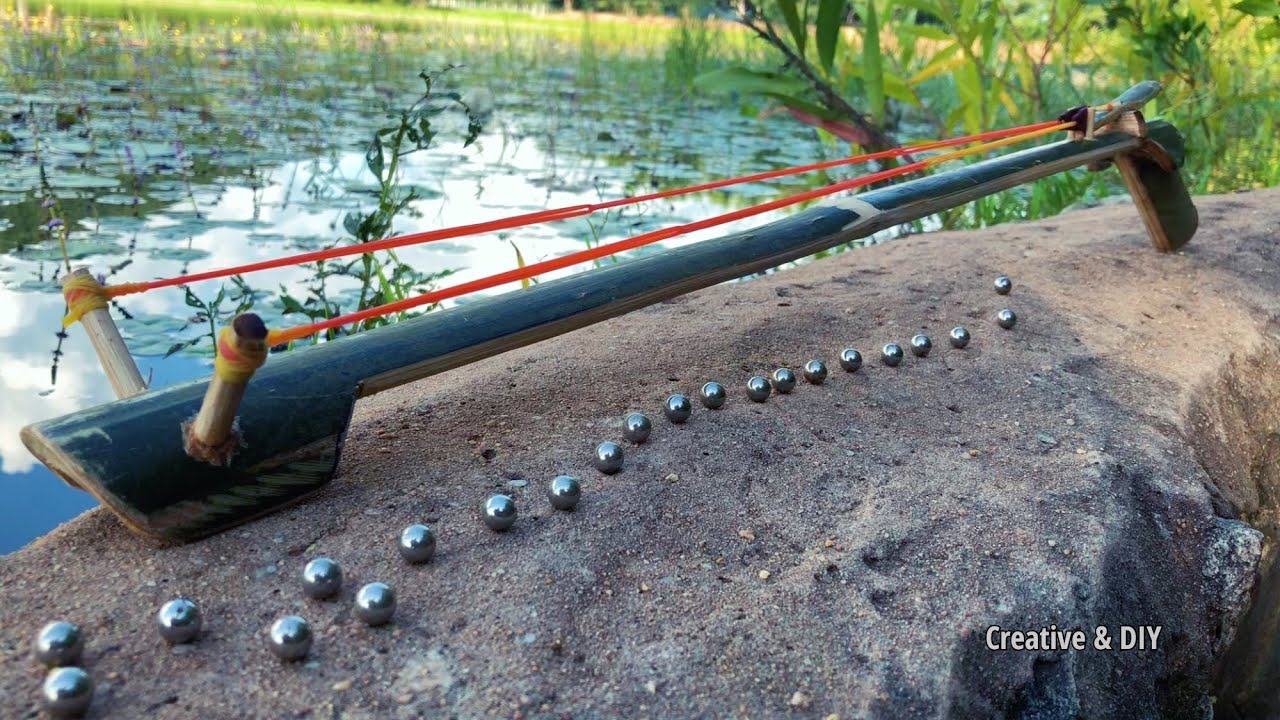 Creative & diy slingshot sniper amazing making powerful Bamboo Slingshot And survival YouTube