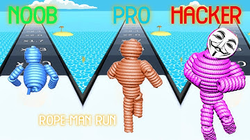 NOOB vs PRO vs HACKER in Rope-Man Run