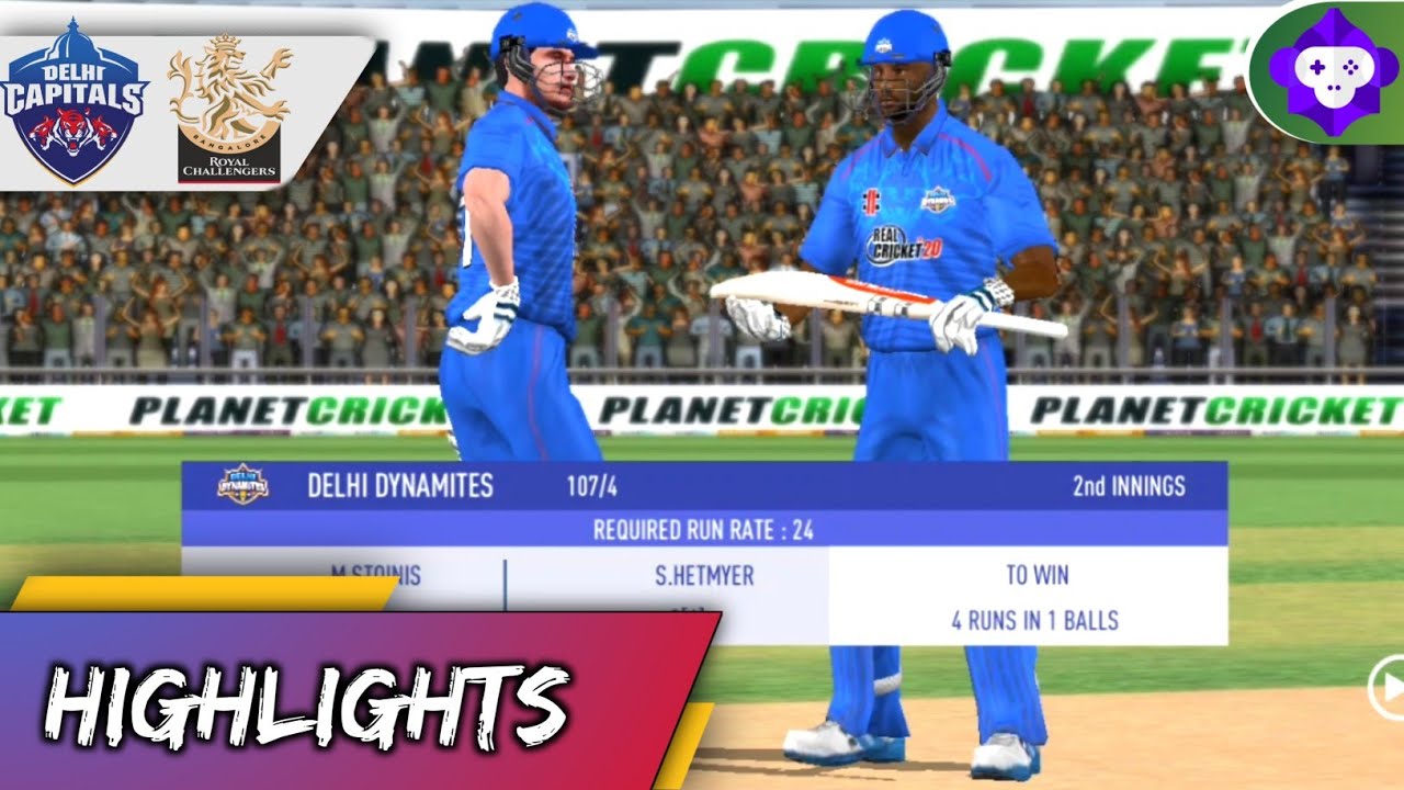 RCPL FINAL🏆 : RCB Vs DC : Last Ball Thriller - Real Cricket 20 Gameplay 