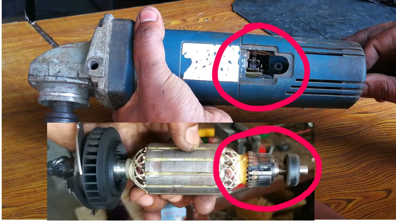 replacing armiture and bearing angle grinder repair YouTube