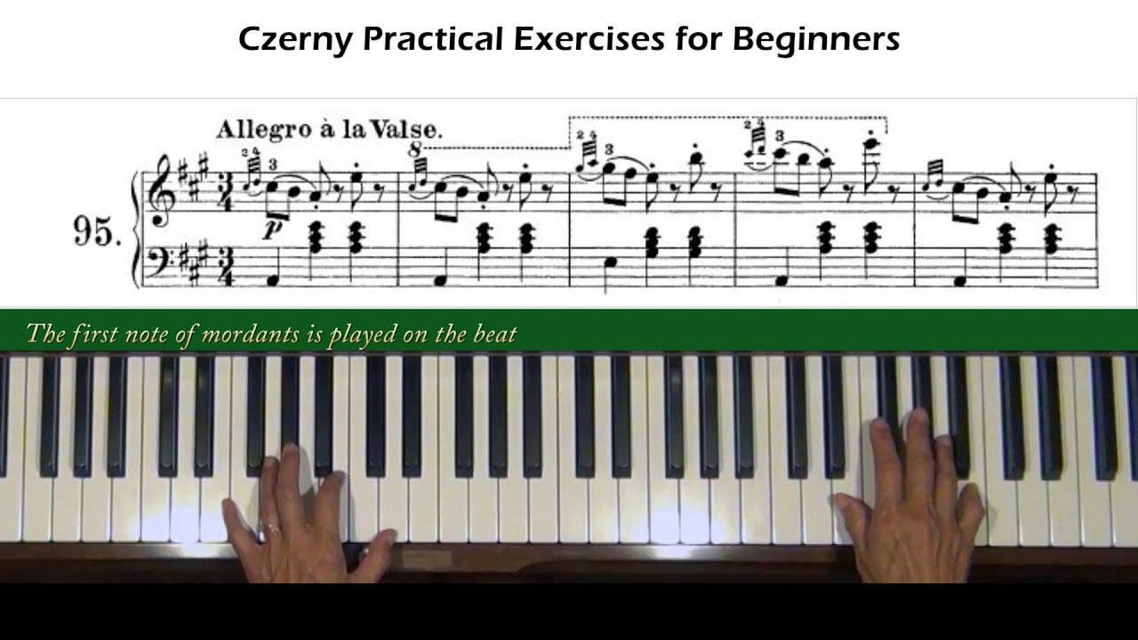 Czerny Practical Exercises for Beginners Op. 599, No. 95 Piano Tutorial ...