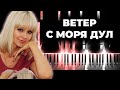 Натали - Ветер с моря дул - караоке, кавер на пианино