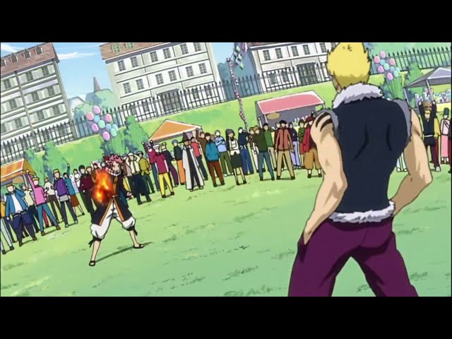 Fairy Tail | Laxus Takes Down Natsu with One Punch class=