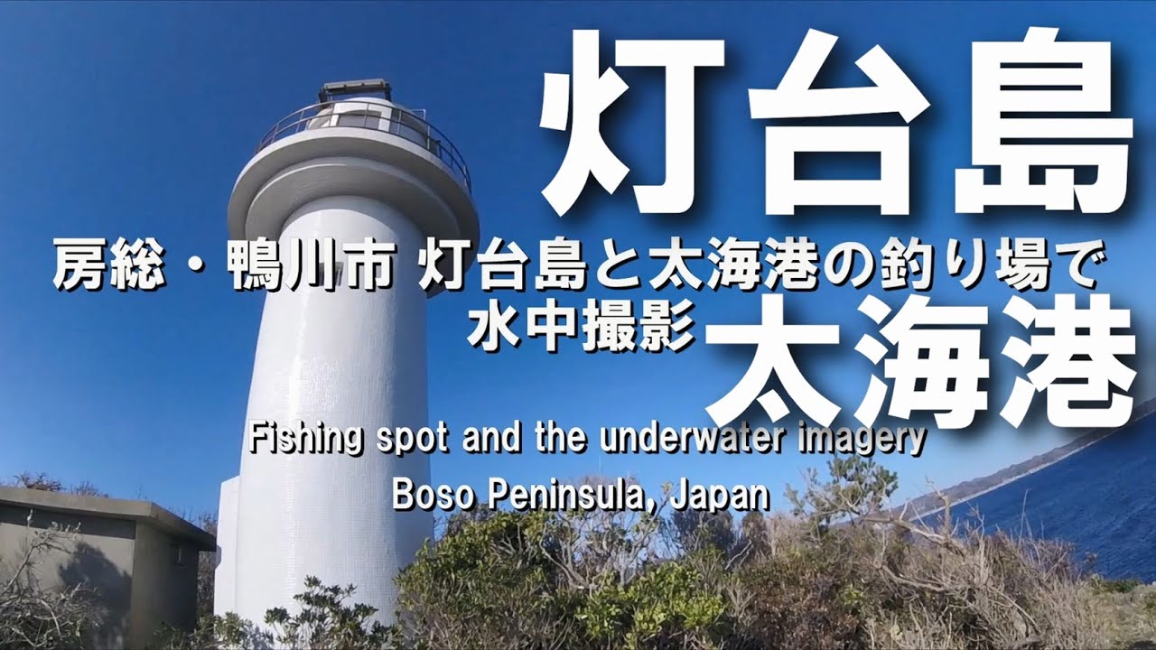 房総・鴨川市 灯台島と太海港の釣り場で水中撮影　Fishing spot and the underwater imagery, Boso Peninsula, Japan