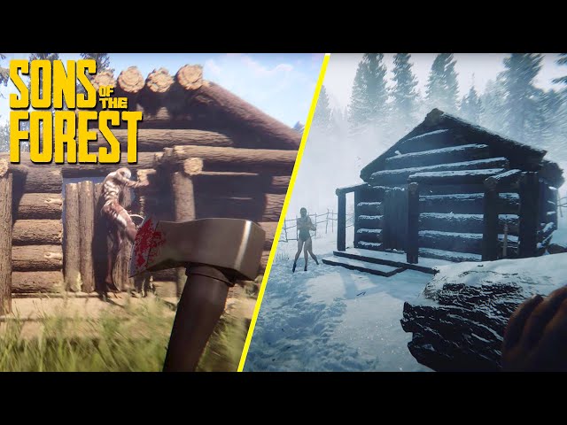 SONS OF THE FOREST - DAY 1 BASE  Base Building, Co-Op Survival & Brutal  Combat FIRST LOOK Gameplay 