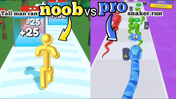 noob vs pro vs hacker vs got | tall man run | snake run 3d | snake movie | video games | #spot