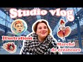 Studio vlog : linogravure, aquarelle, gouache &amp; marché de créateurs !
