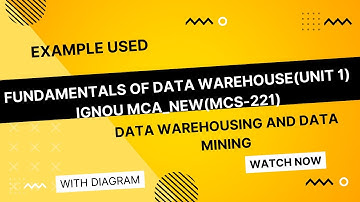 Fundamentals of Data Warehouse(unit 1) || Data Warehousing and Data Mining ||MCS-221|| IGNOU MCA_NEW