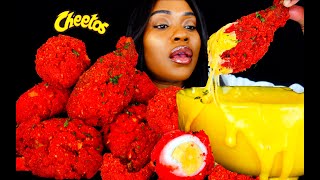 ASMR MUKBANG CHEESY HOT CHEETOS FRIED CHICKEN FRIED BOILED EGG COOKING & EATING SOUNDS | ASMR EATING