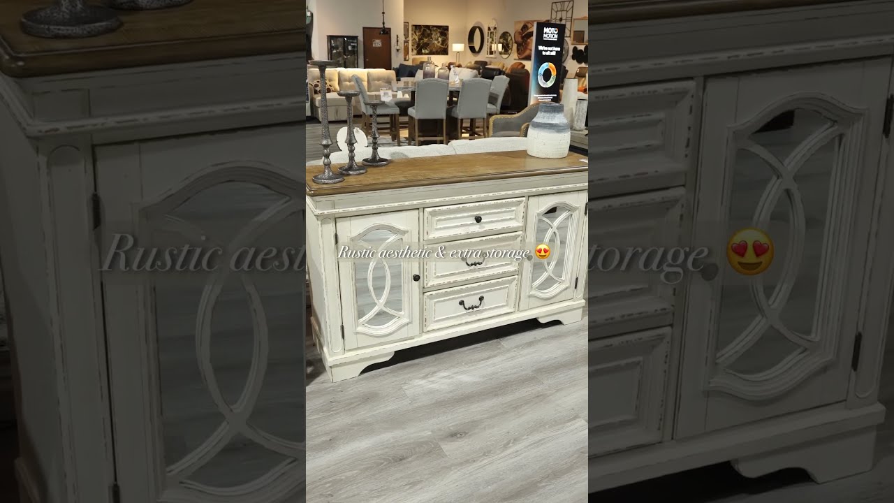 Rustic Home Inspo Realyn Dining Server W Cabinet Storage