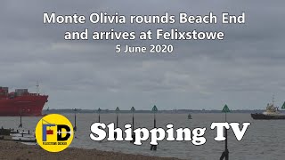 Monte Olivia rounds Beach End arrives at Felixstowe; 5 June 2020 by Shipping TV 463 views 3 years ago 5 minutes, 21 seconds