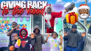HELPED GIVING BACK TO THE COMMUNITY AS SANTA CALUSE