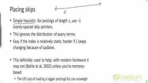 WDM 20: Faster Postings Merges With Skip Pointers