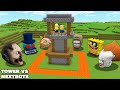 MONSTERS &amp; NEXTBOTS vs TOWER SECURITY BASE of Minions in minecraft - Challenge gameplay