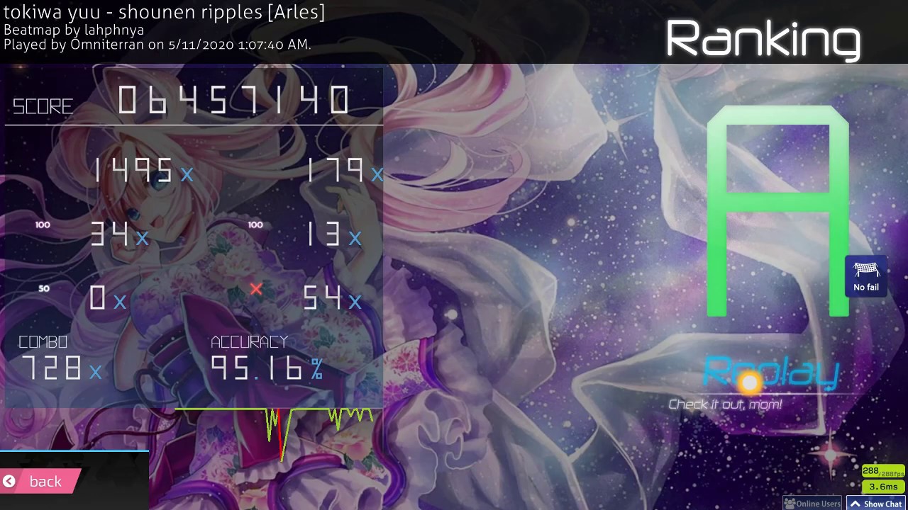 (osu!) tokiwa yuu - shounen ripples [Arles] 95.16% A Rank - YouTube