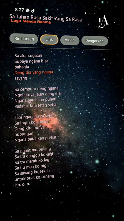Lirik Lagu Sa Tahan Rasa sakit Yang Sa Rasa #liriklagu #djremix #mydarahma