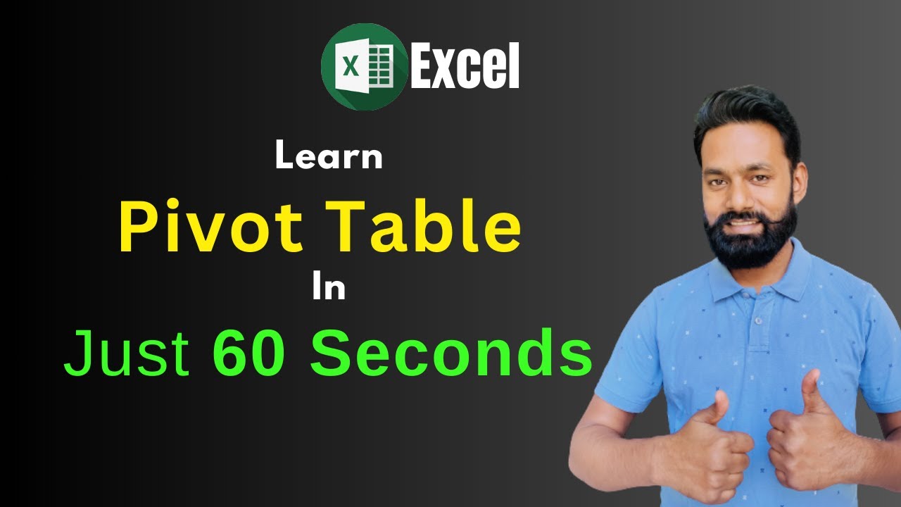 Pivot Table In 60 Sec || Pivot Table || Excel Tutorial - YouTube
