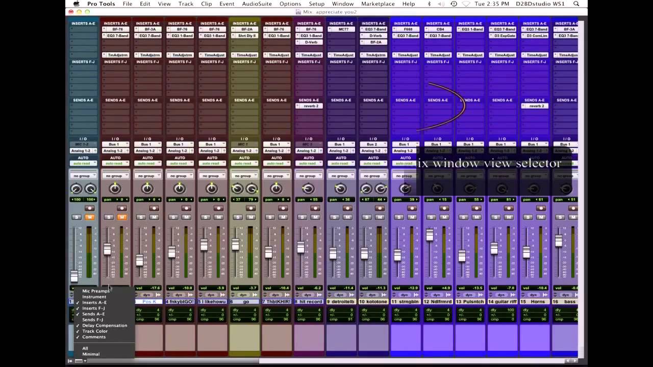 Edit & Mix Display Options In Pro Tools 10 - YouTube