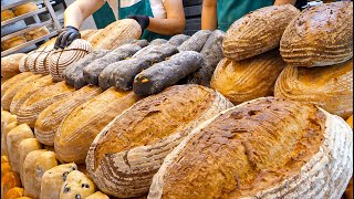 Удивительный ! Процесс приготовления швейцарского натурального цельнозернового хлеба весом 1 кг