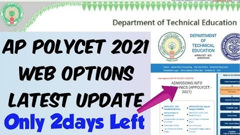AP Polycet 2021 web Options Latest Update//Last 2days Left for web options//AP polycet web options