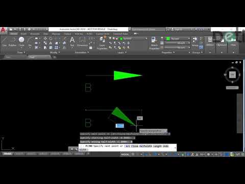 เส้นลูกศร  Update  สร้างลูกศรจากคำสั่ง Polyline ด้วยโปรแกรม AutoCAD