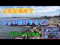 人気な海岸でちょい投げ釣りすると?パワーイソメ 知多半島