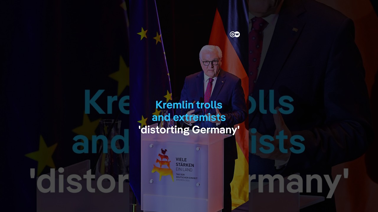 Germany's president warns of threat from 'Kremlin trolls' in Unity Day speech | DW News