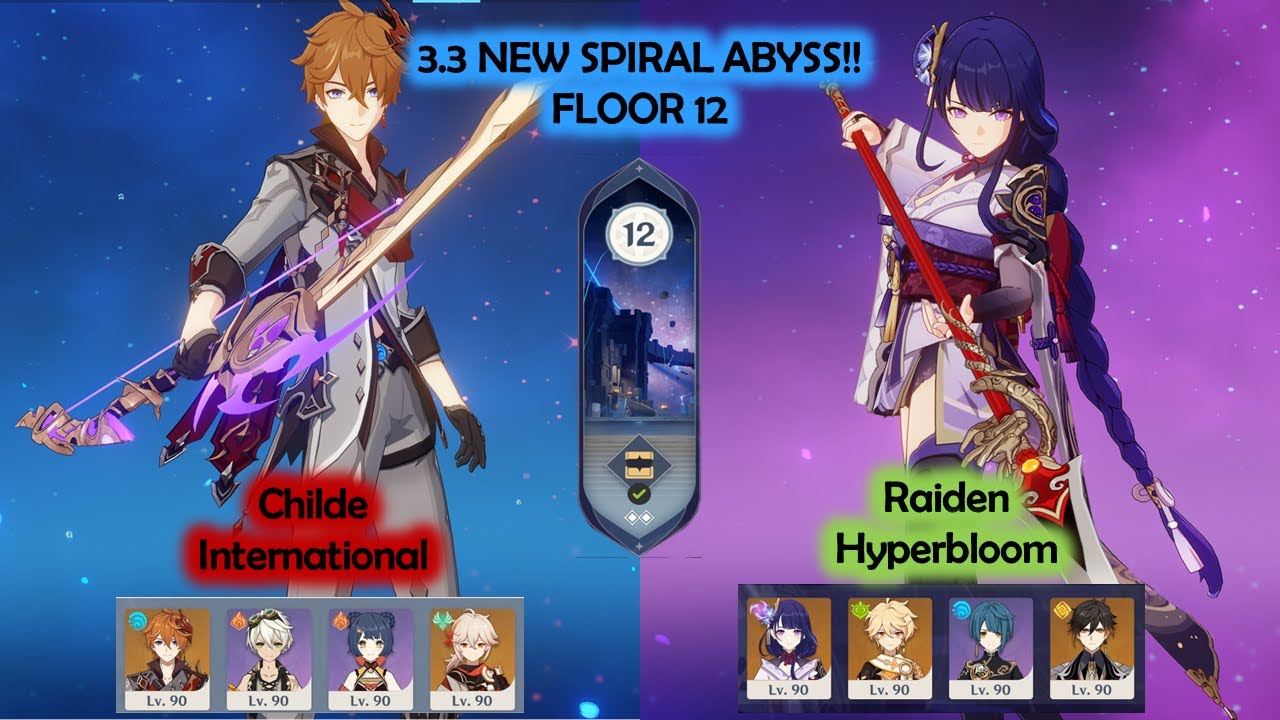 3.3 NEW SPIRAL ABYSS! C0 Childe International & C0 Raiden Hyperbloom Floor 12 9 Star Genshin Impact