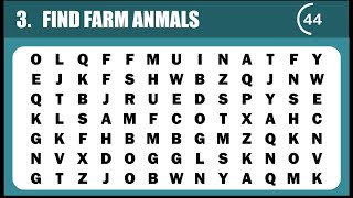 FIND FARM ANIMALS 🐰👨🏻‍🌾🐷 I WORD SEARCH | PUZZLE screenshot 4