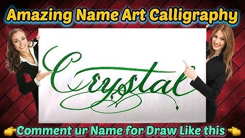 Crystal Name Signature Calligraphy Status | How to Draw, Cursive Calligraphy with Cut Marker