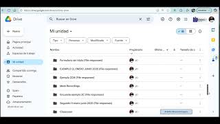 Interface manejo y gestión información en la nube (drive)