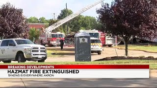 Akron HAZMAT fire extinguished; Water treatment underway